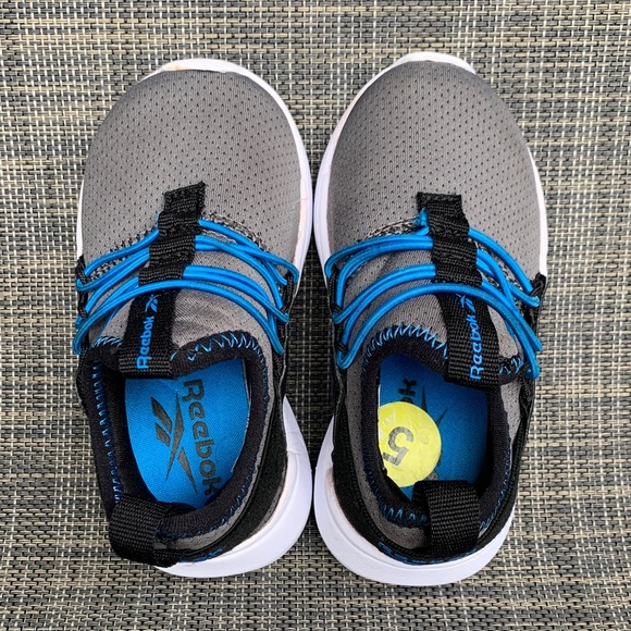 Reebok Kids Slip On Sneakers in Gray and Blue Infant Shoes size 5 - Picture 10 of 11